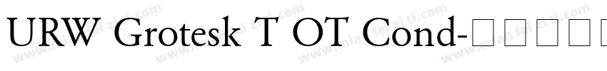 URW Grotesk T OT Cond字体转换